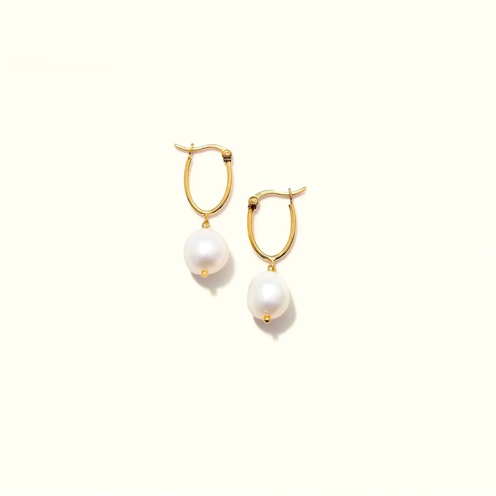 Mejuri Organic Pearl Hoops